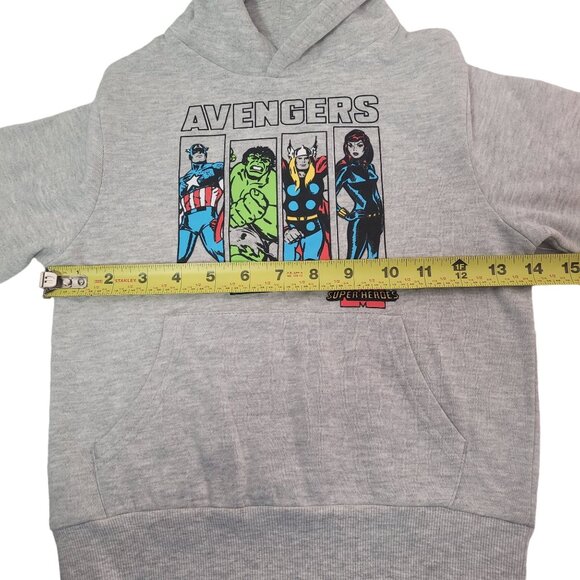 Marvel Avengers Kids Hoodie Sweatshirt Heroes Graphic Print Gray Size 4 - Picture 8 of 9